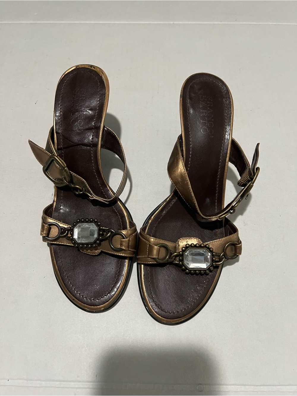 Sarto Franco Metalic Bronze Slides Size 9
